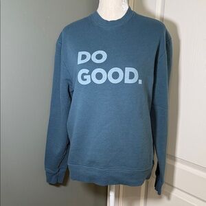 Cotopaxi Do Good Graphic Sweatshirt Teal Crewneck Pullover Size Medium